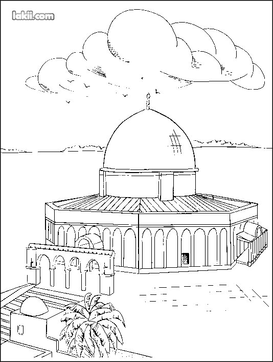 صور رسم و تلوين المسجد الاقصى , صور المسجد الاقصى جاهز للتلوين