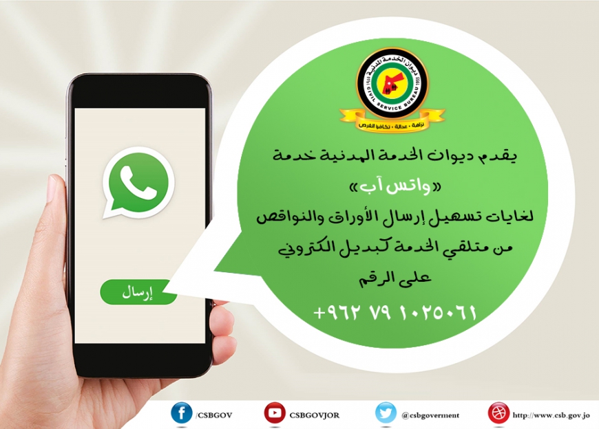 رقم هاتف الواتس اب الخاص بديوان الخدمة المدنية لارسال الاوراق المطلوبة