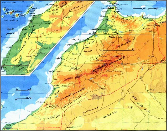 خريطة دولة المغرب , خريطة ممكلة المغرب العربية , الخريطة ...